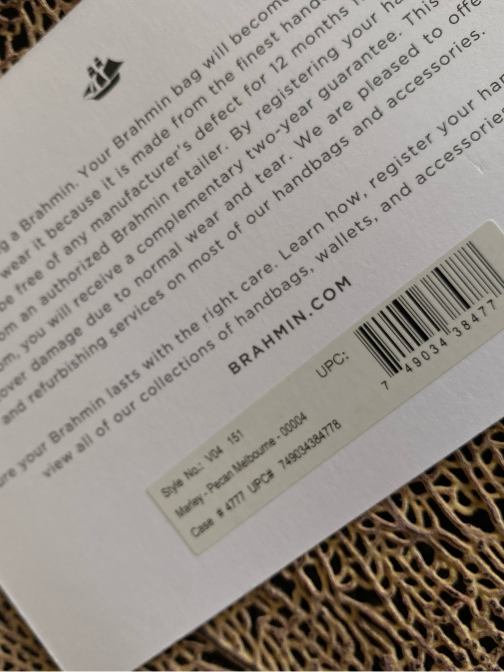 BRAHMIN PECAN MARLEY CROSSBODY with defect - Picture 5 of 11